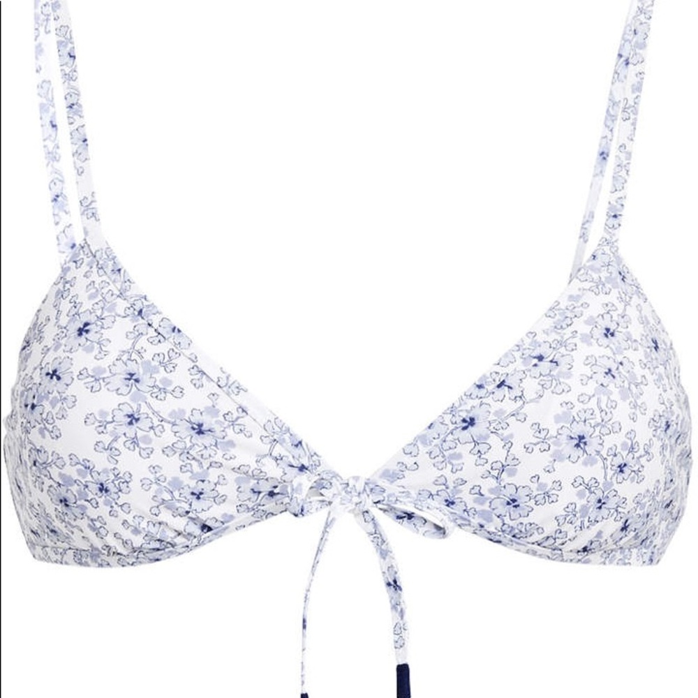 Kisuii blue floral bikini top